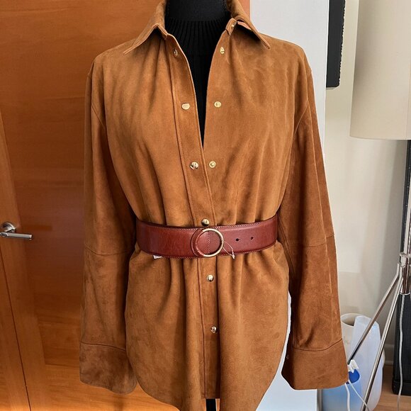 Madewell Straight-Hem Button-Up Lightweight Suede Jacket NWT, S - Picture 9 of 10